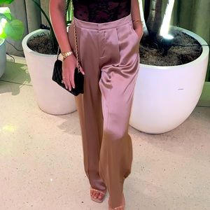 Vince pants rose silky high waist size 4 true to size could maybe fit a 6